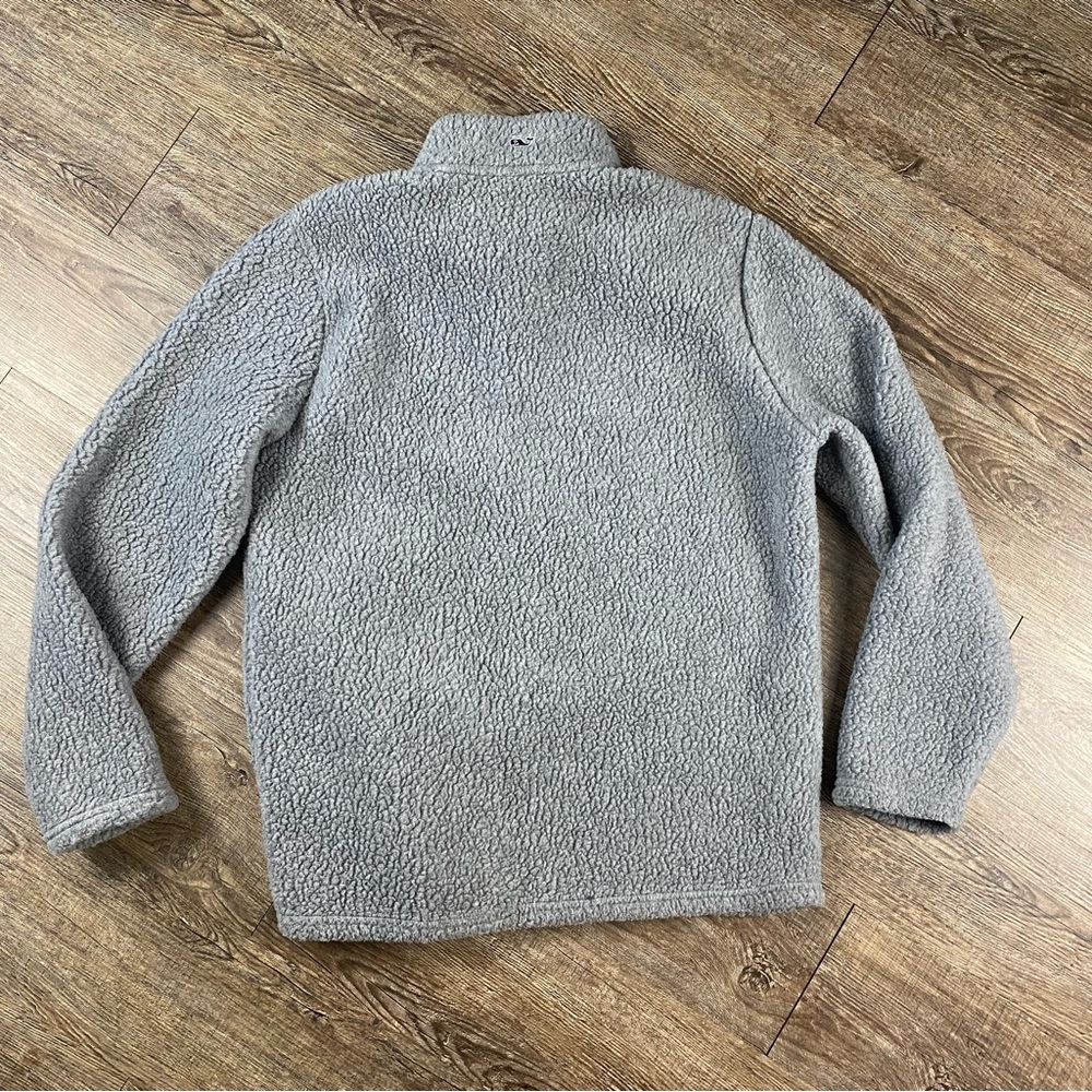Vineyard Vines Fleece Women M Gray 1/2 Zip Mock Neck Pullover Sweater Warm Cozy - Picture 6 of 9